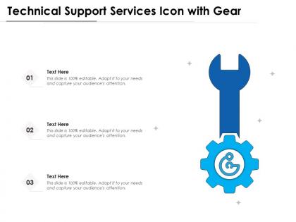 Technical support services icon with gear