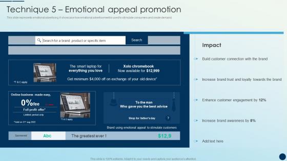 Technique 5 Emotional Appeal Promotion Brand Promotion Strategies