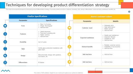 Techniques For Developing Product Differentiation Strategy Creating Sustaining Competitive Advantages