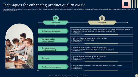 Techniques For Enhancing Product Quality Check