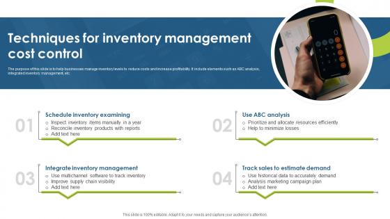 Techniques For Inventory Management Cost Control