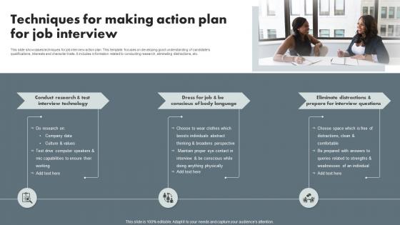 Techniques For Making Action Plan For Job Interview