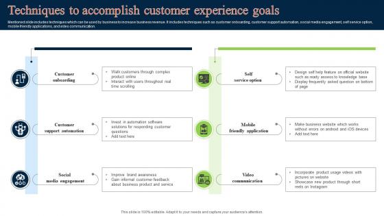 Techniques To Accomplish Customer Experience Goals
