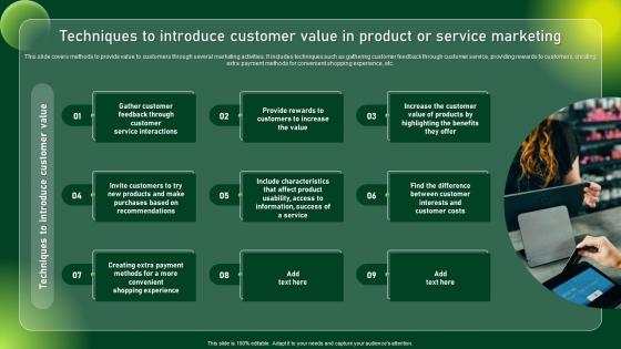 Techniques To Introduce Customer Value Comprehensive Guide To Sustainable Marketing Mkt SS