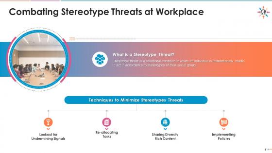 Techniques to minimize stereotypes threats at workplace edu ppt
