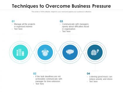 Techniques to overcome business pressure