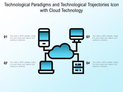 Technological paradigms and technological trajectories icon with cloud technology