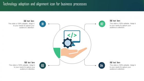 Technology Adoption And Alignment Icon For Business Processes