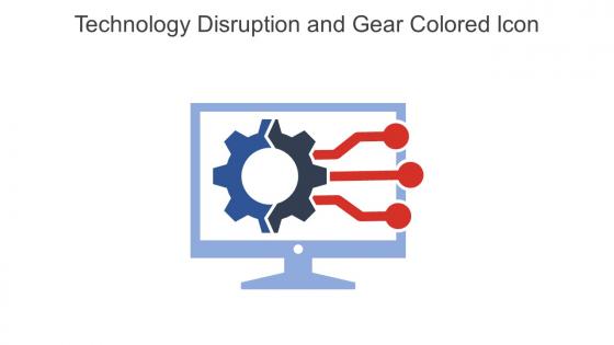 Technology Disruption And Gear Colored Icon In Powerpoint Pptx Png And Editable Eps Format