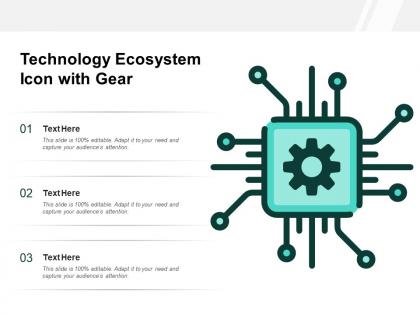 Technology ecosystem icon with gear