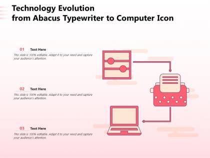 Technology evolution from abacus typewriter to computer icon