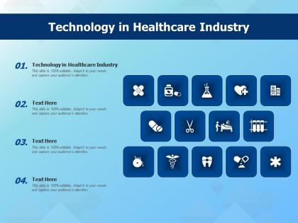Technology in healthcare industry ppt powerpoint presentation icon file formats