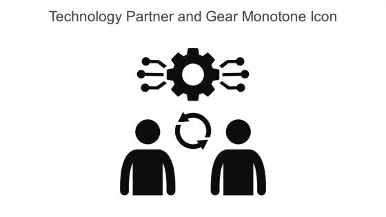 Technology Partner And Gear Monotone Icon In Powerpoint Pptx Png And Editable Eps Format