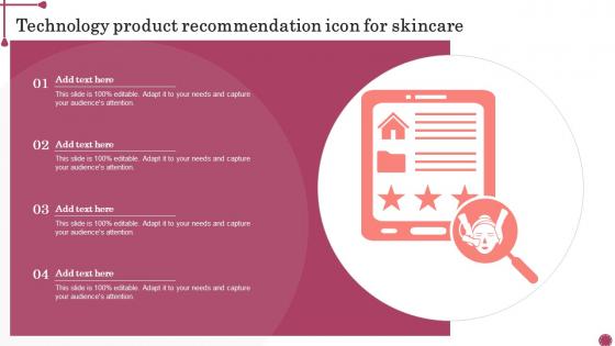 Technology Product Recommendation Icon For Skincare