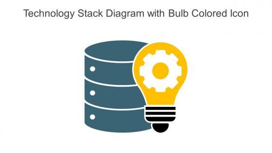 Technology Stack Diagram With Bulb Colored Icon In Powerpoint Pptx Png And Editable Eps Format