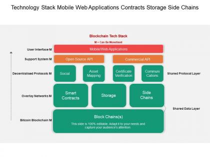 Technology stack mobile web applications contracts storage side chains