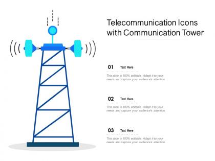 Telecommunication icons with communication tower