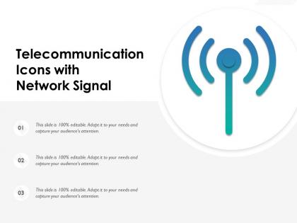 Telecommunication icons with network signal