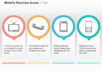 Television phone tablet mobile ppt icons graphics