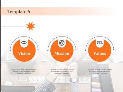 Template 6 vision mission and value statement ppt powerpoint presentation model design