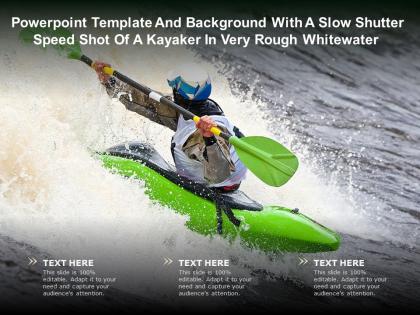 Template and background with a slow shutter speed shot of a kayaker in very rough whitewater