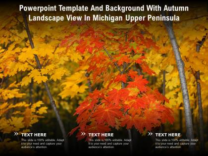 Template and background with autumn landscape view in michigan upper peninsula