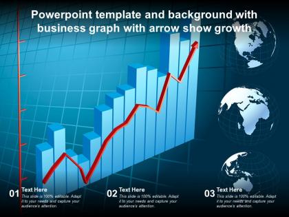 Template and background with business graph with arrow show growth ppt powerpoint