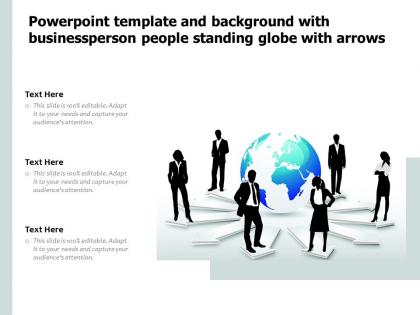 Template and background with businessperson people standing globe with arrows