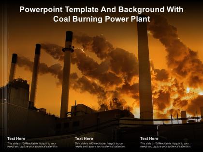 Template and background with coal burning power plant ppt powerpoint