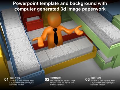 Template and background with computer generated 3d image paperwork ppt powerpoint