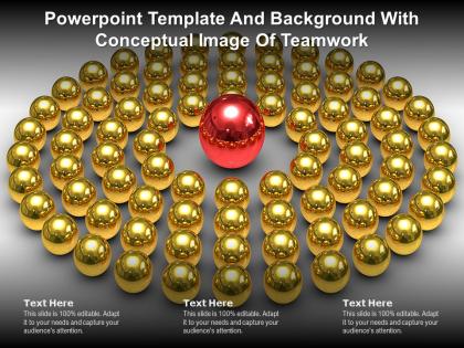 Template and background with conceptual image of teamwork ppt powerpoint