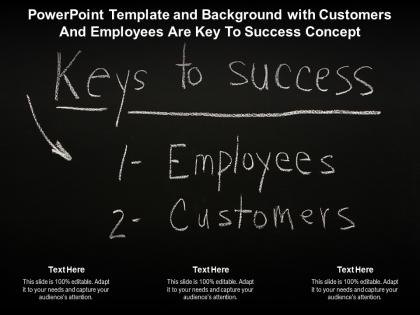 Template and background with customers and employees are key to success concept