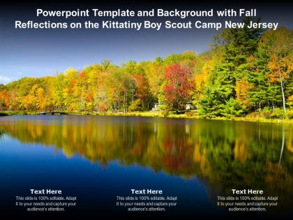 Template and background with fall reflections on the kittatiny boy scout camp new jersey