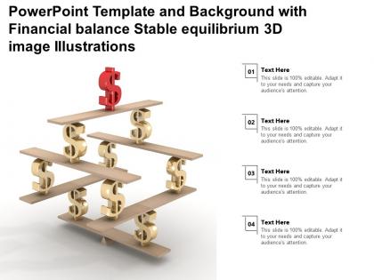 Template and background with financial balance stable equilibrium 3d image illustrations