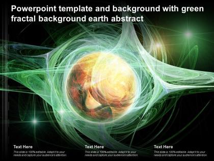 Template and background with green fractal background earth abstract ppt powerpoint
