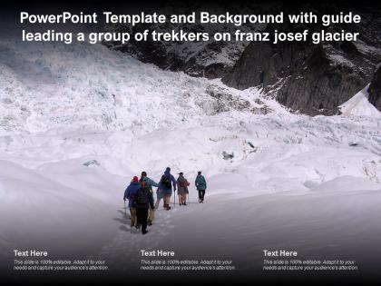 Template and background with guide leading a group of trekkers on franz josef glacier