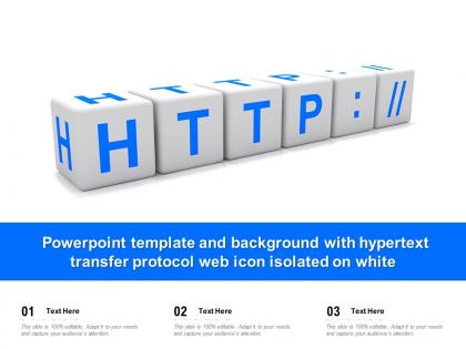 Template and background with hypertext transfer protocol web icon isolated on white