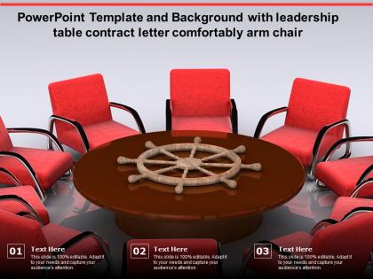 Template and background with leadership table contract letter comfortably arm chair