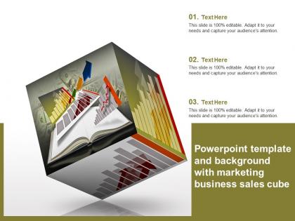 Template and background with marketing business sales cube ppt powerpoint