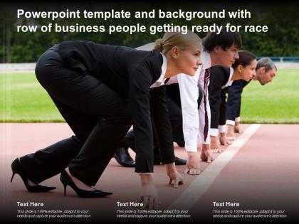 Template and background with row of business people getting ready for race ppt powerpoint