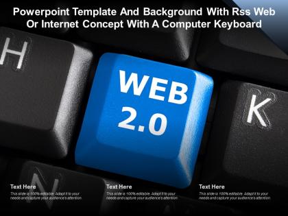 Template and background with rss web or internet concept with a computer keyboard