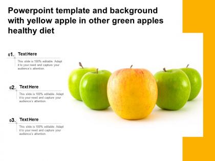 Template and background with yellow apple in other green apples healthy diet