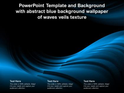 Template with abstract blue background wallpaper of waves veils texture ppt powerpoint
