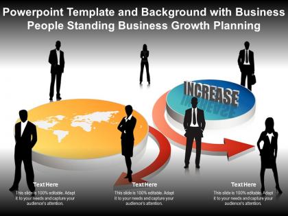 Template with business people standing business growth planning ppt powerpoint