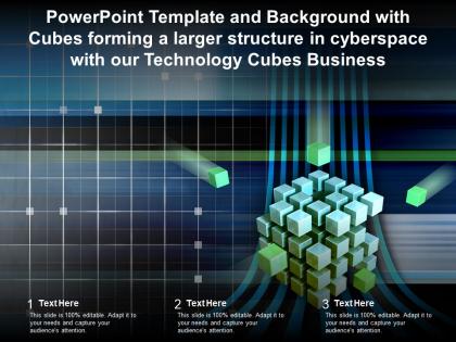 Template with cubes forming a larger structure in cyberspace with our technology cubes business