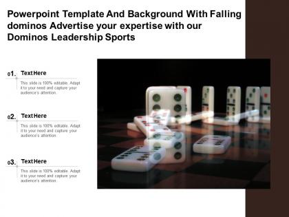 Template with falling dominos advertise your expertise with our dominos leadership sports