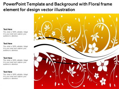 Template with floral frame element for design vector illustration ppt powerpoint
