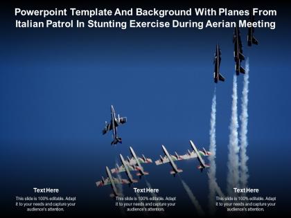 Template with planes from italian patrol in stunting exercise during aerian meeting