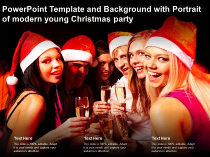 Template with portrait of modern young people enjoying themselves at christmas party