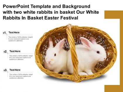 Template with two white rabbits in basket our white rabbits in basket easter festival